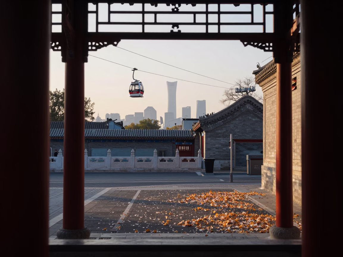The Early Morning Light on Street Scene in Beijing in in Beijing, China