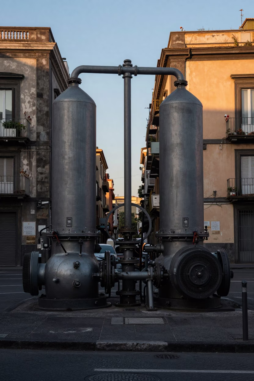 The Early Morning Light on Street Scene in Naples in in Naples, Italy