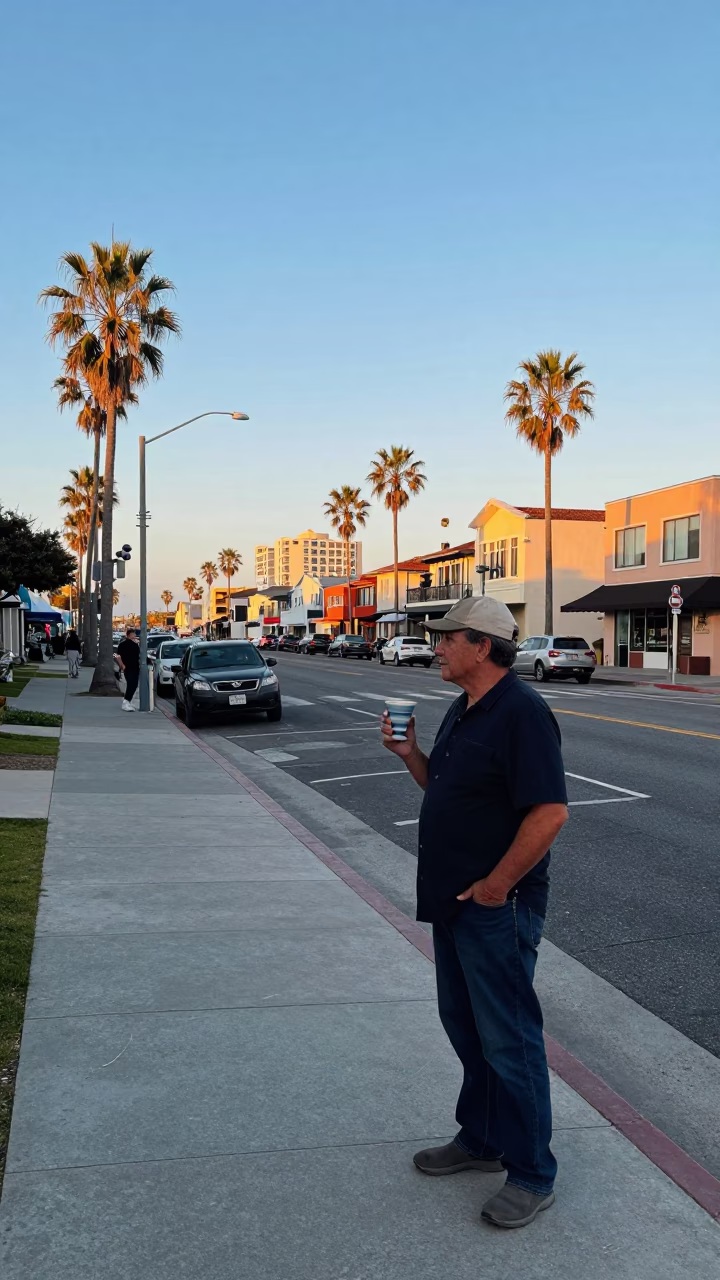 The Early Morning Light on Street Scene in San Diego in in San Diego, California, United States