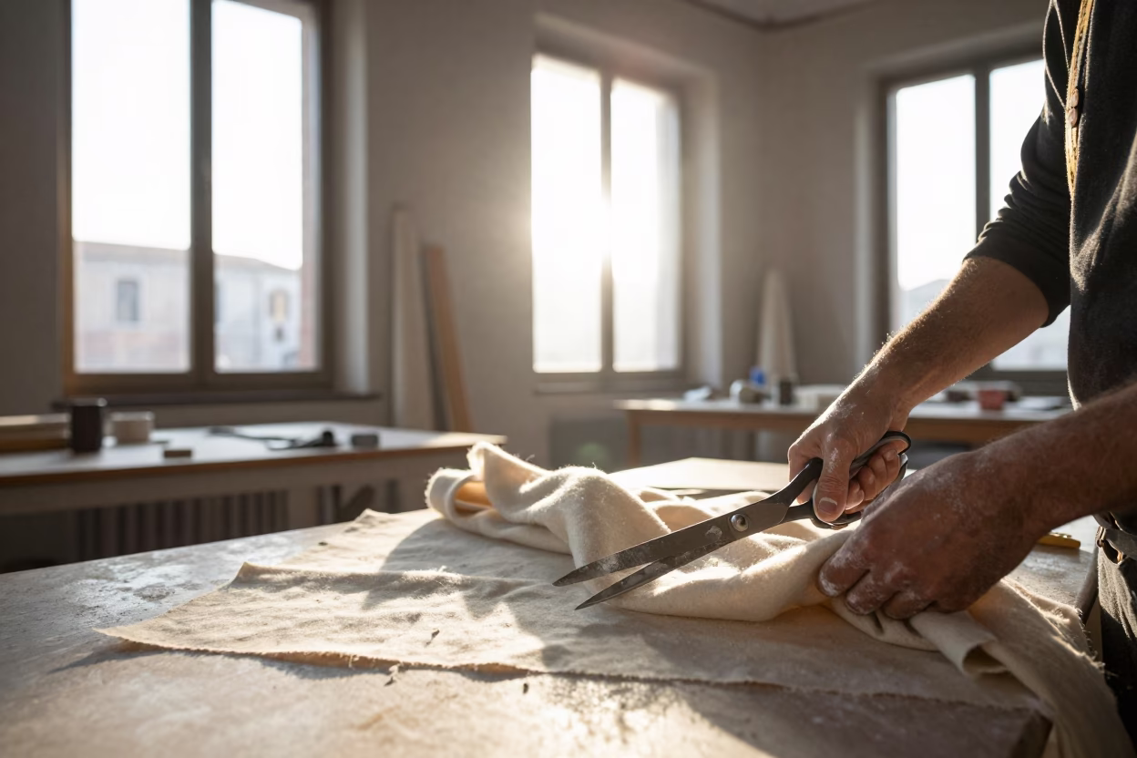 The Early Morning Light on Workshop Interior in Milan in in Milan, Italy