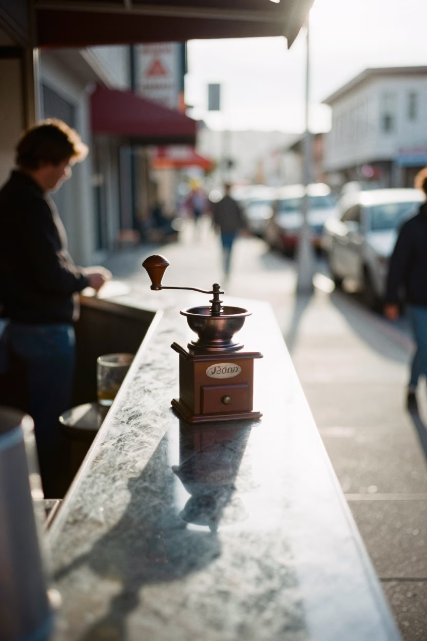 The Flat Glare Of Noon Light on Cafe Counter in San Francisco in in San Francisco, California, United States