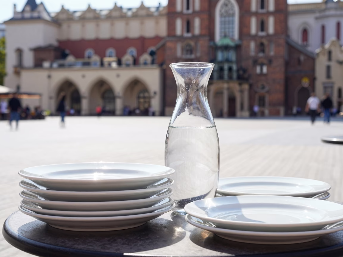The Flat Glare Of Noon Light on Carafe in Krakow in in Krakow, Poland