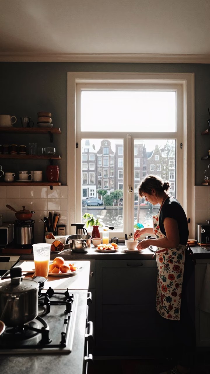 The Flat Glare Of Noon Light on Kitchen Interior in Amsterdam in in Amsterdam, Netherlands