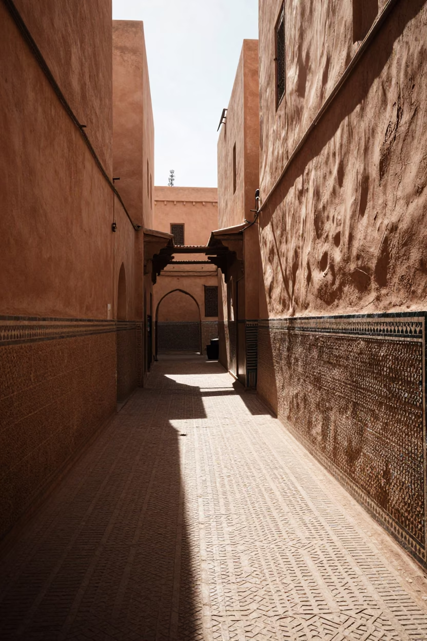 The Flat Glare Of Noon Light on Noon Light in Marrakech in in Marrakech, Morocco