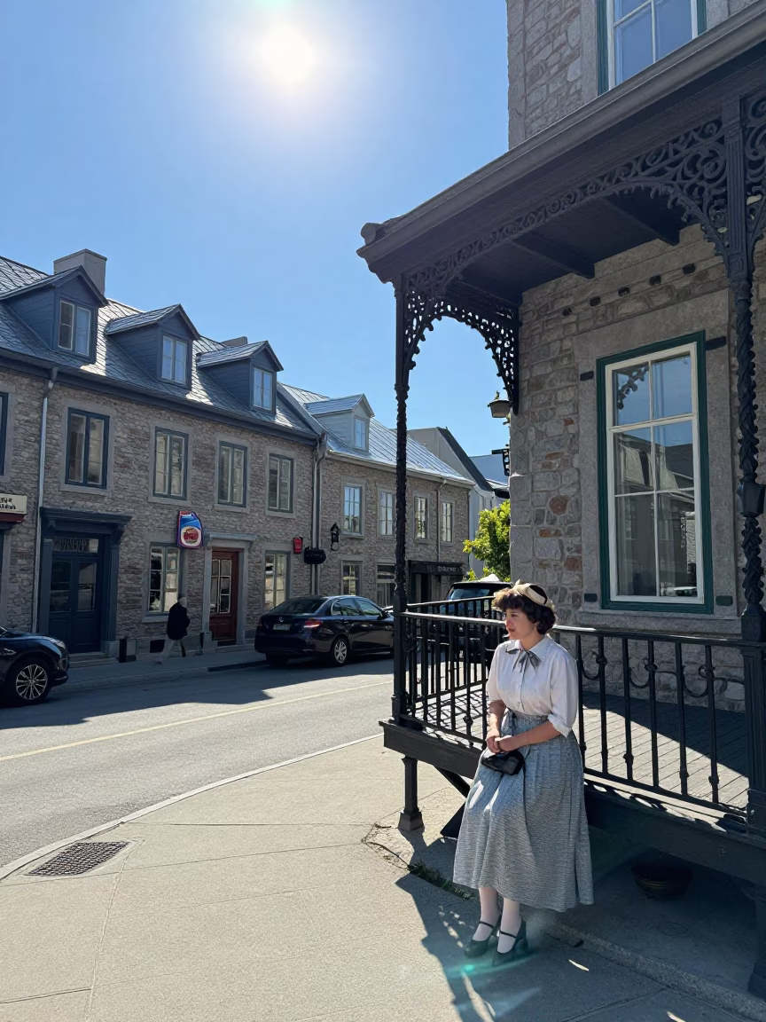 The Flat Glare Of Noon Light on Noon Sunlight in Quebec City in in Quebec City, Quebec, Canada