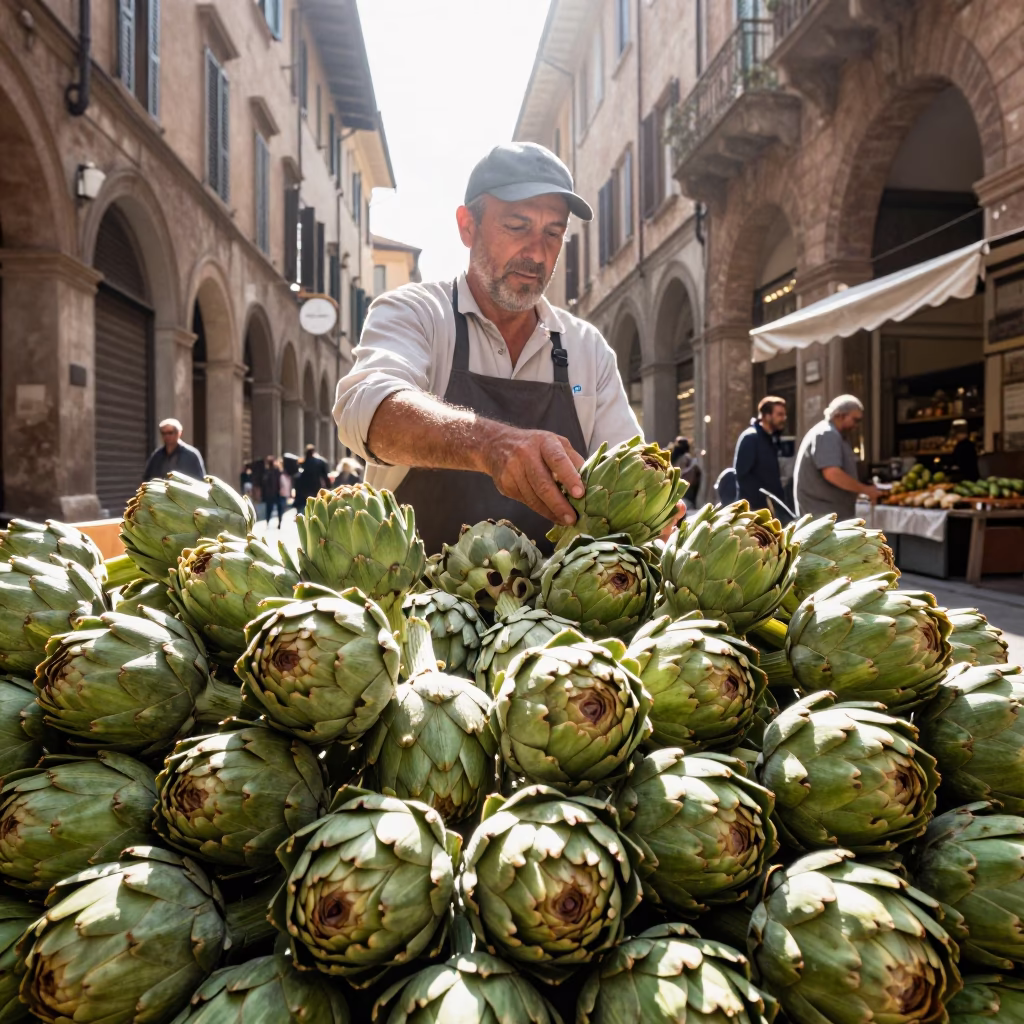 The Flat Glare Of Noon Light on Rolling Pin in Bologna in in Bologna, Italy