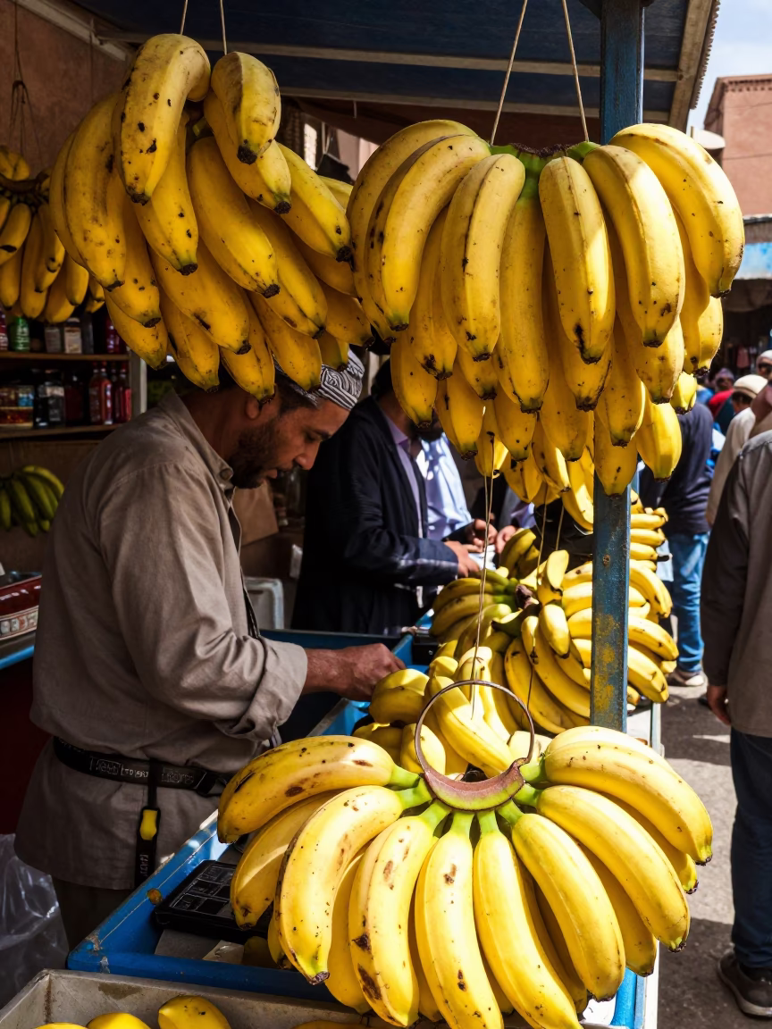 The Flat Glare Of Noon Light on Souk Stall in Marrakech in in Marrakech, Morocco