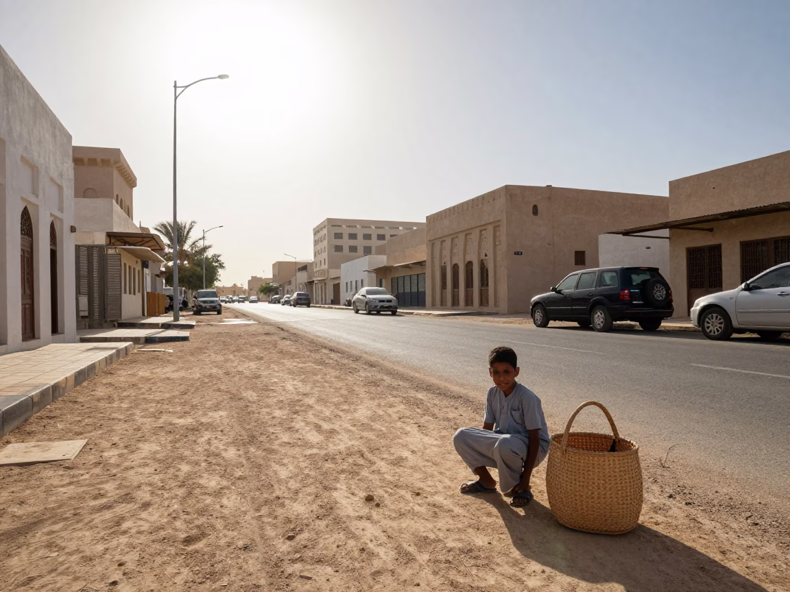 The Flat Glare Of Noon Light on Street Scene in Muscat in in Muscat, Oman