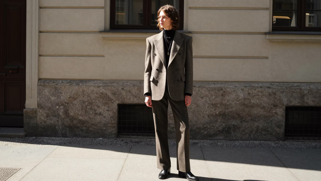 The Flat Glare Of Noon Light on Street Style in Berlin in in Berlin, Germany