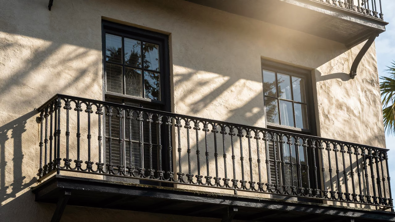 The Flat Glare Of Noon Light on Sunlight Stripes in Charleston in in Charleston, South Carolina, United States