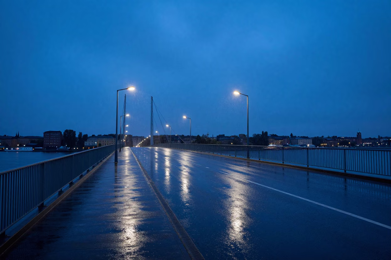 The Last Blue Light Of Evening on After Storm in Stockholm in in Stockholm, Sweden