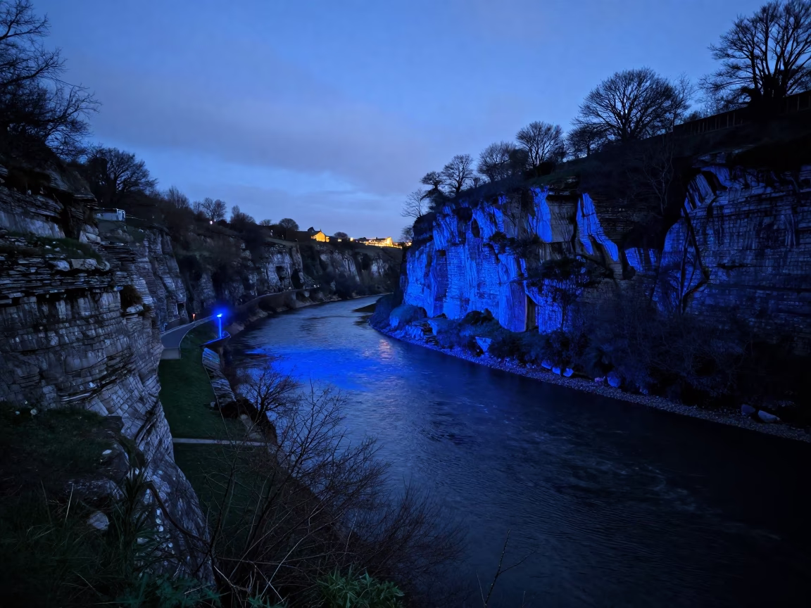 The Last Blue Light Of Evening on Blue Light in Bristol in in Bristol, United Kingdom