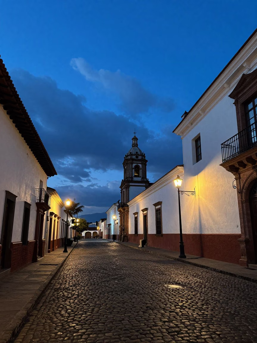 The Last Blue Light Of Evening on Blue Light in Quito in in Quito, Ecuador