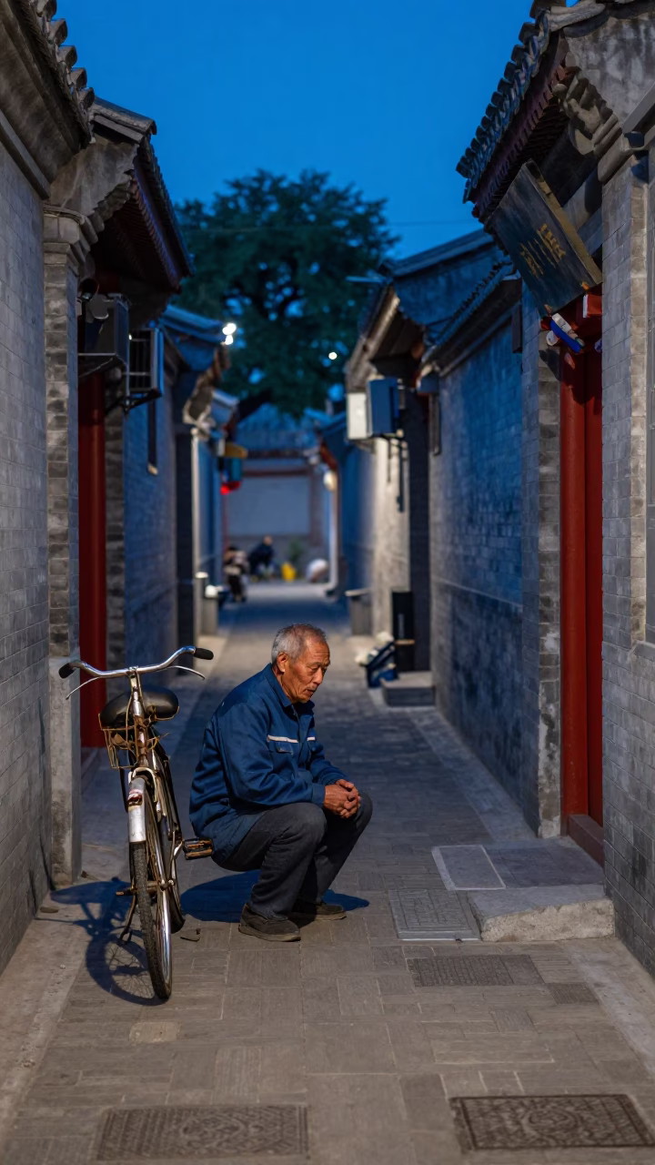 The Last Blue Light Of Evening on Evening Light in Beijing in in Beijing, China