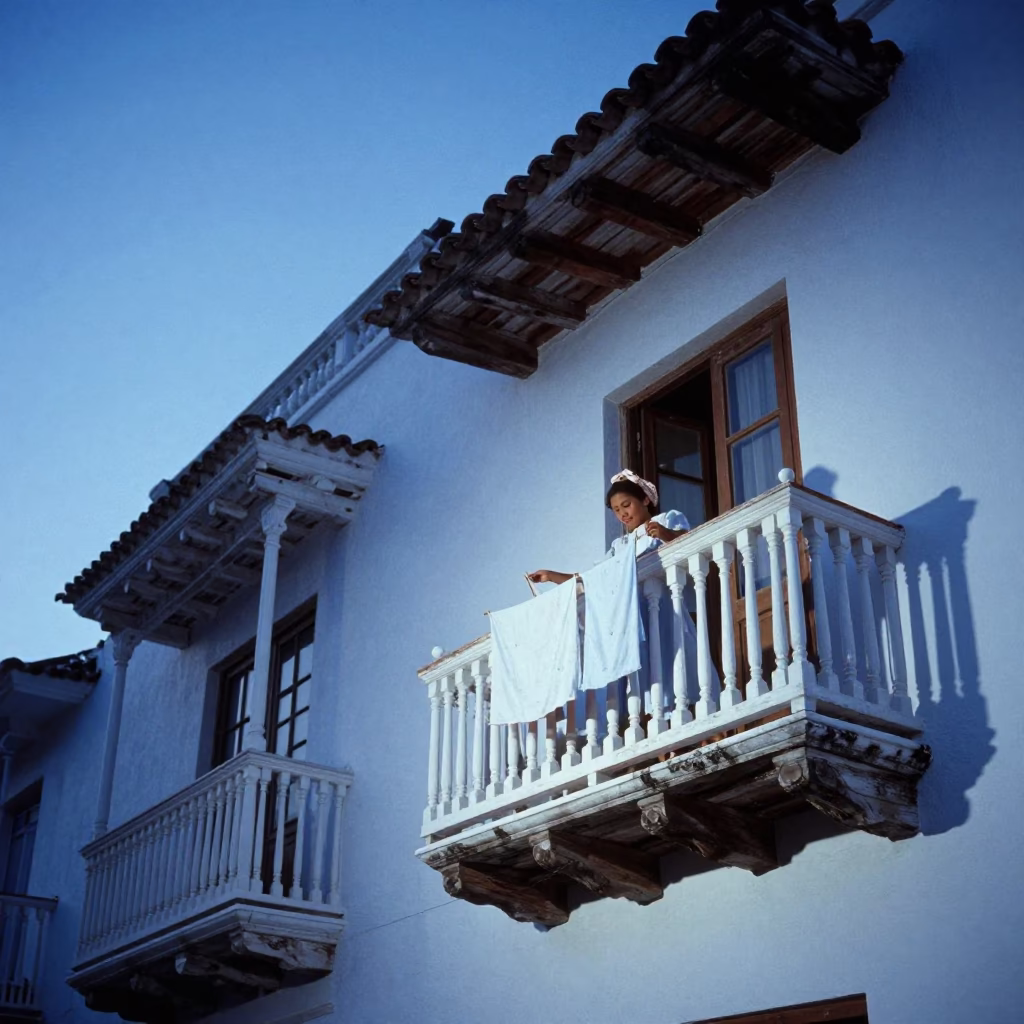 The Last Blue Light Of Evening on Evening Scene in Cartagena in in Cartagena, Colombia