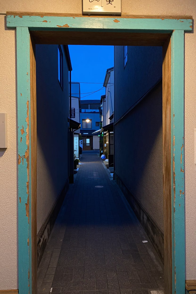 The Last Blue Light Of Evening on Street Scene in Sapporo in in Sapporo, Japan