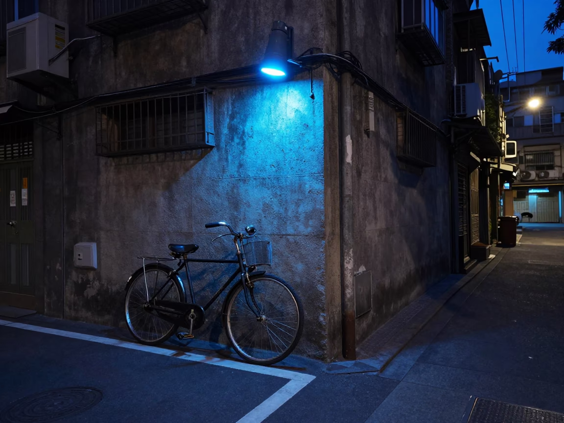 The Last Blue Light Of Evening on Street Scene in Taipei in in Taipei, Taiwan