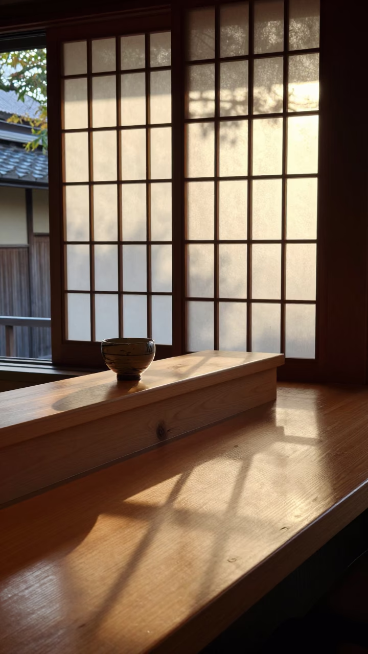 The Late Afternoon Light on Afternoon Light in Kyoto in in Kyoto, Japan