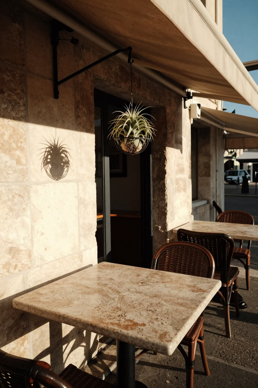 The Late Afternoon Light on Cafe Terrace in Marseille in in Marseille, France