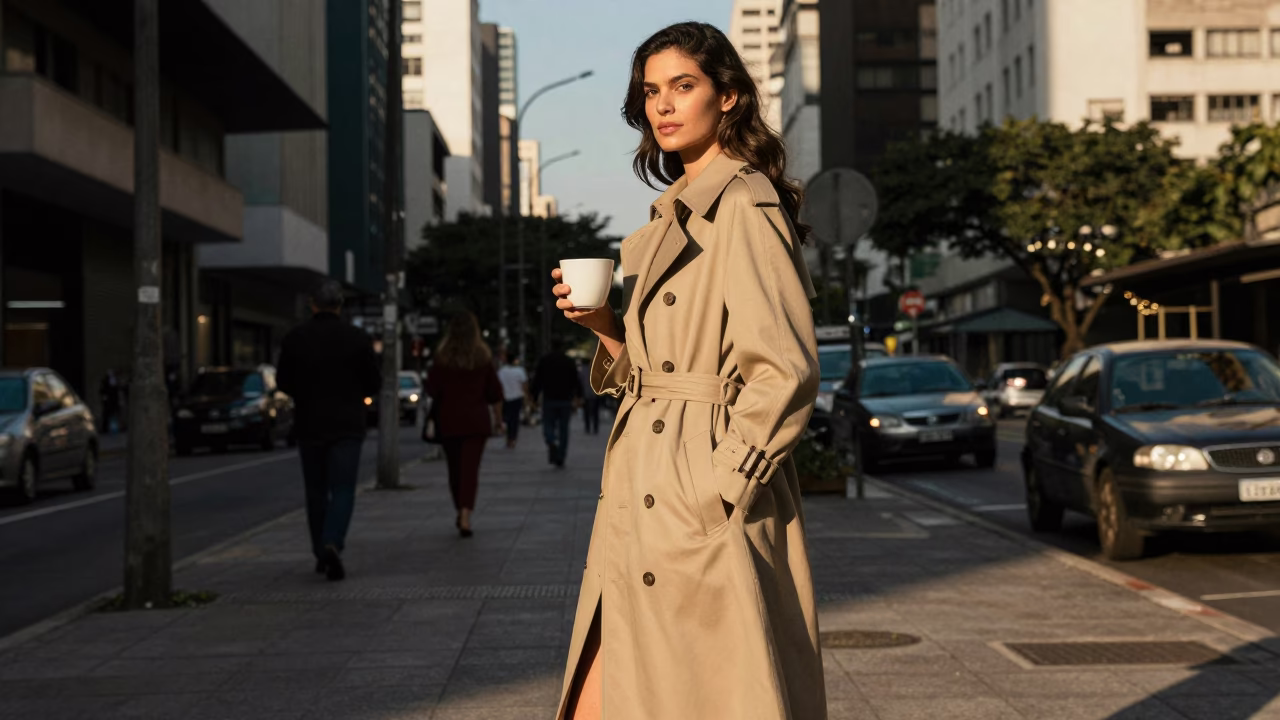 The Late Afternoon Light on Fashion Model in São Paulo in in São Paulo, Brazil