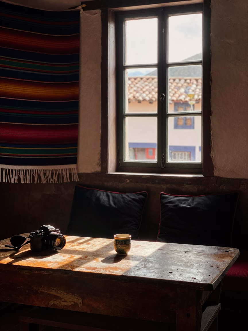 The Late Afternoon Light on Interior Scene in Cusco in in Cusco, Peru
