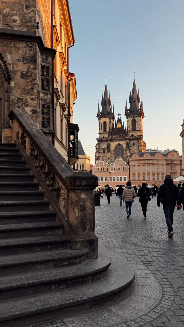 The Late Afternoon Light on Late Afternoon in Prague in in Prague, Czech Republic