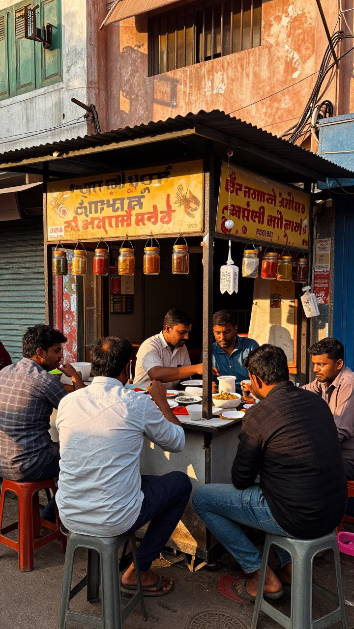 The Late Afternoon Light on Local Dining in Hyderabad in in Hyderabad, India
