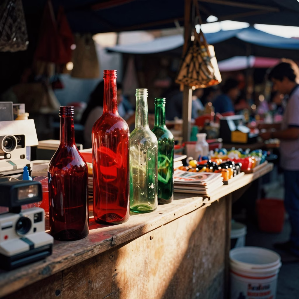 The Late Afternoon Light on Market Stall in Oaxaca in in Oaxaca, Mexico