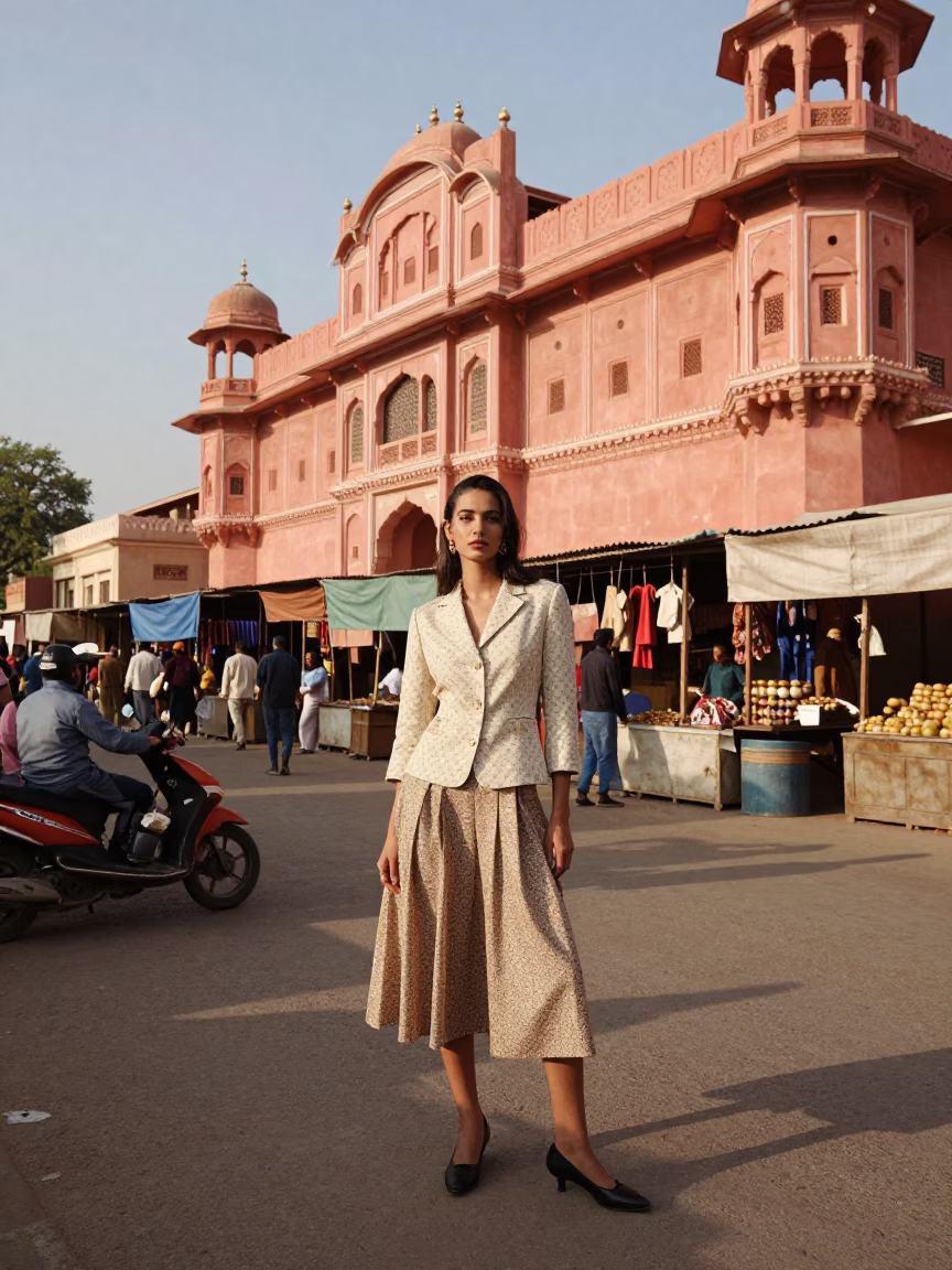 The Late Afternoon Light on Model in Jaipur in in Jaipur, India