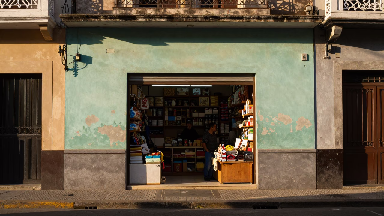 The Late Afternoon Light on Parked Outside in Buenos Aires in in Buenos Aires, Argentina