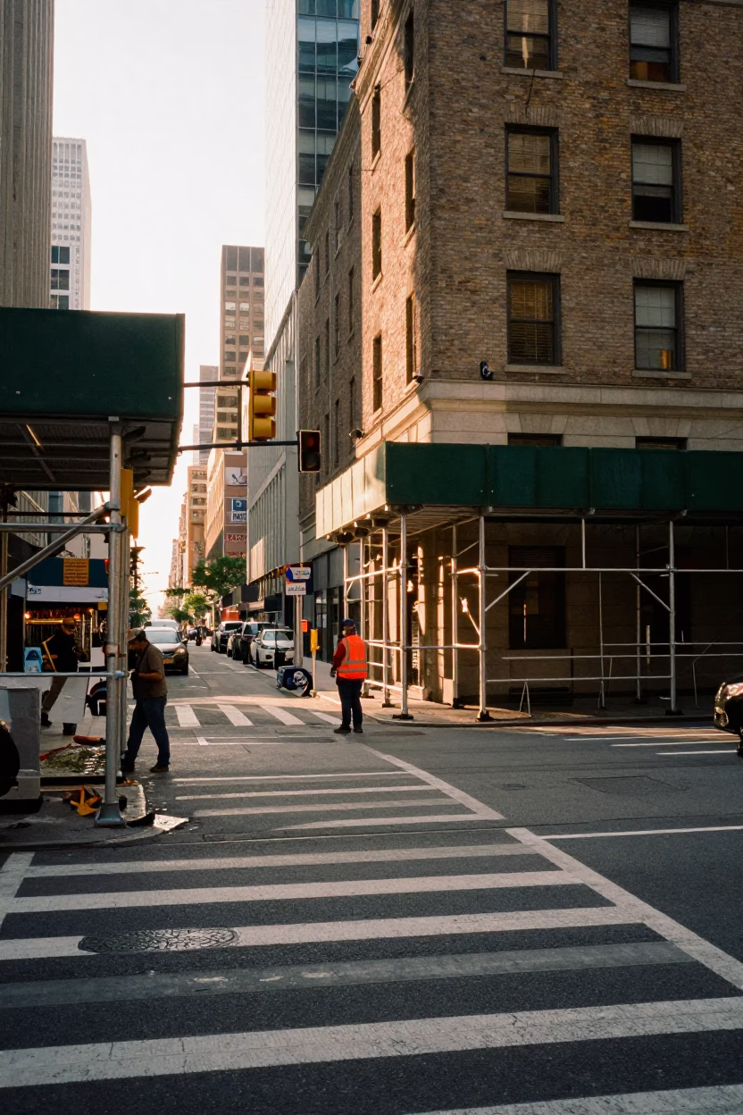The Late Afternoon Light on Street Corner in New York in in New York, New York, United States
