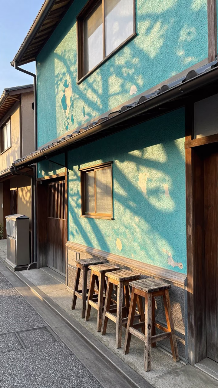 The Late Afternoon Light on Street Scene in Kyoto in in Kyoto, Japan