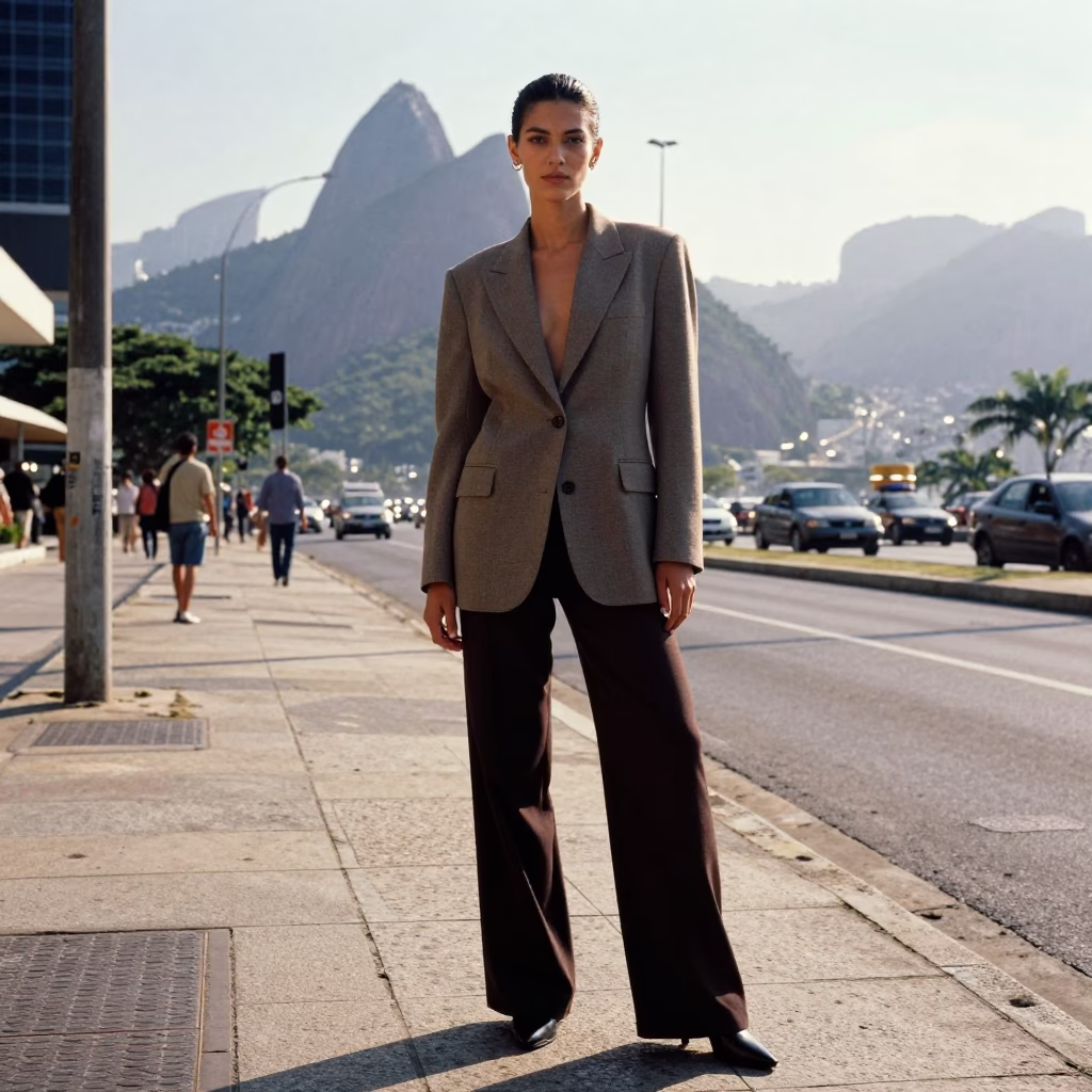 The Late Morning Light on Fashion Model in Rio De Janeiro in in Rio de Janeiro, Brazil