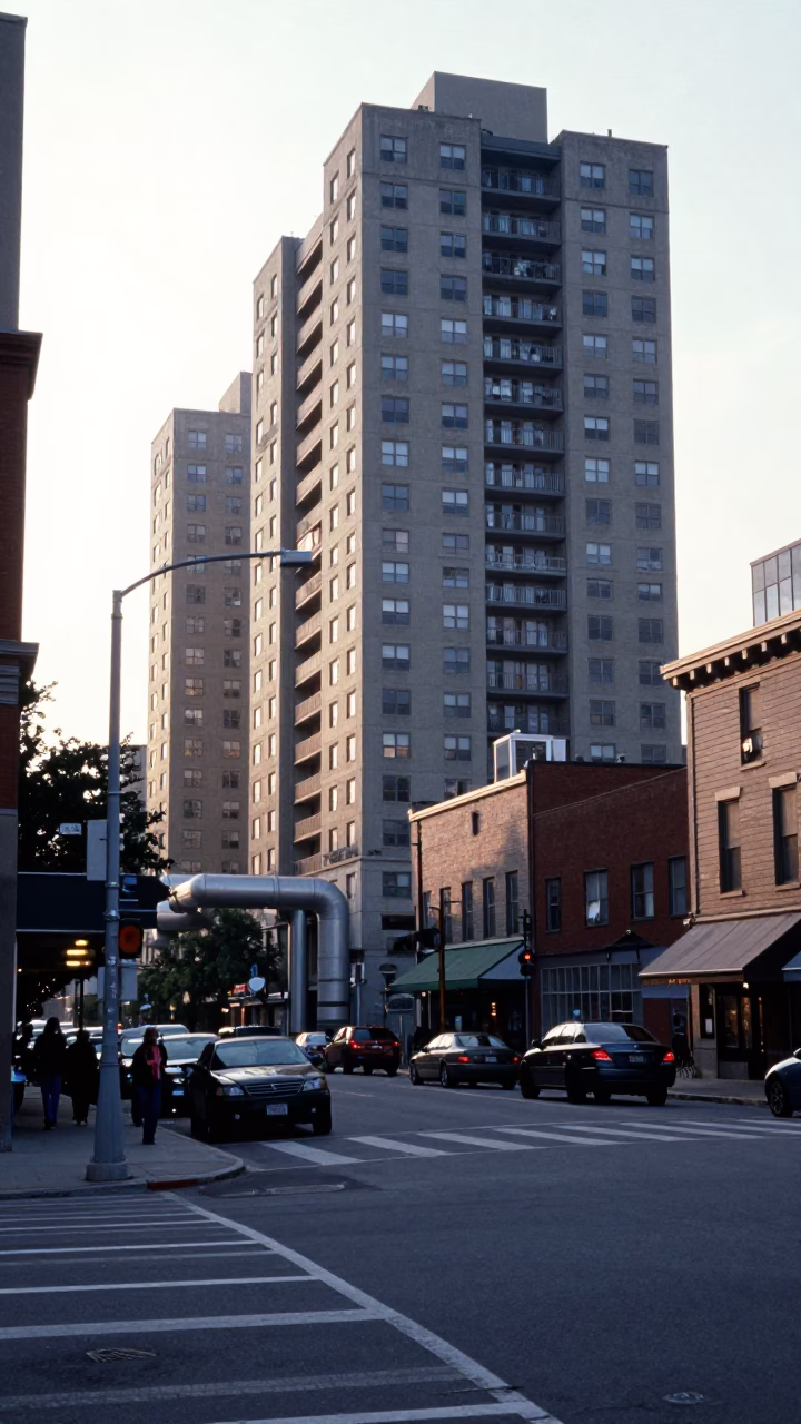 The Late Morning Light on Heating Pipes in Montreal in in Montreal, Quebec, Canada