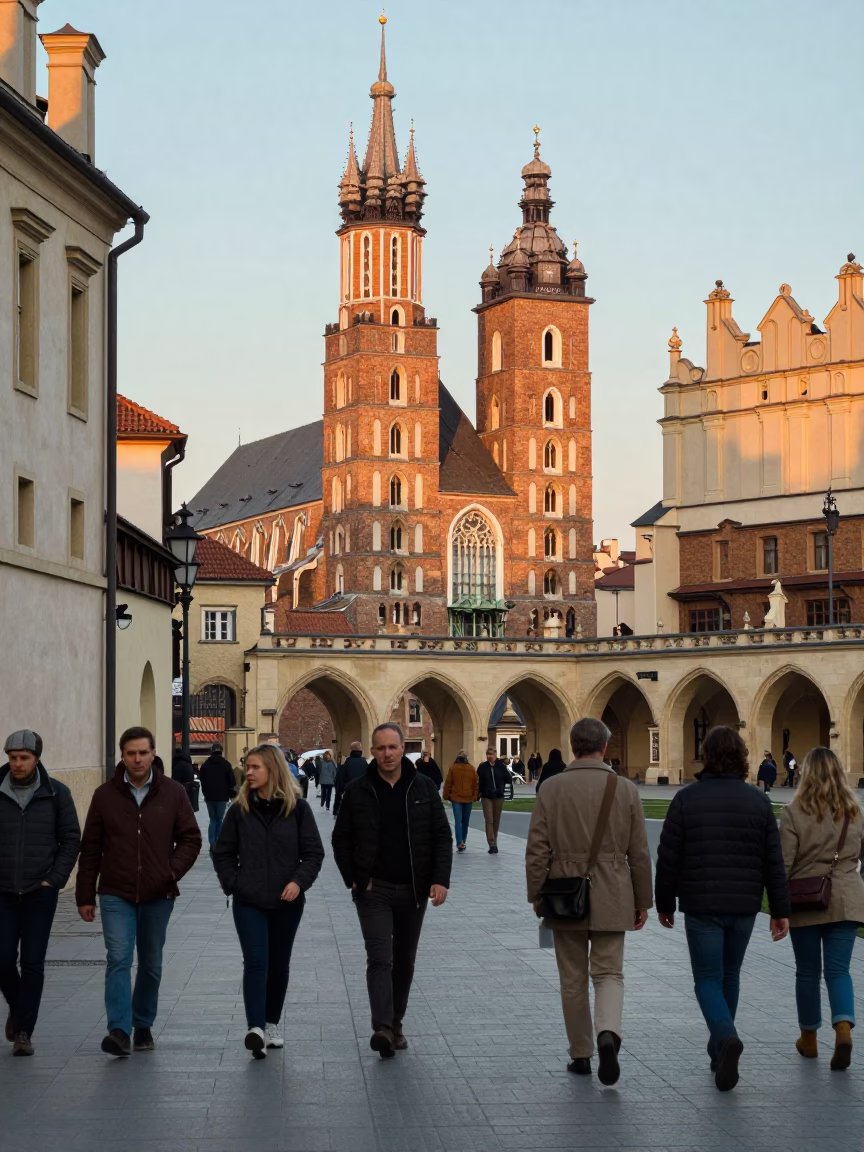 The Late Morning Light on Late Morning in Krakow in in Krakow, Poland