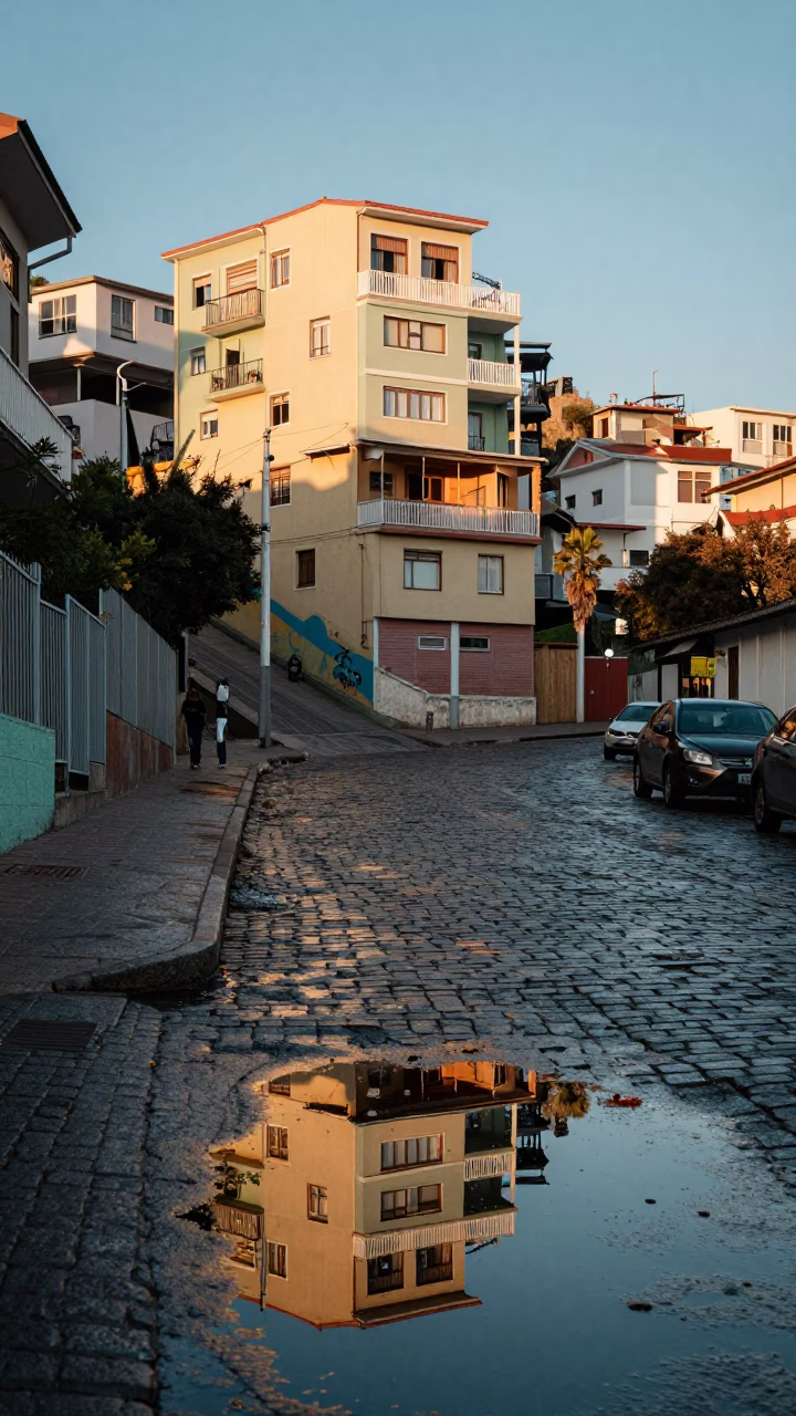 The Late Morning Light on Late Morning in Valparaiso in in Valparaiso, Chile