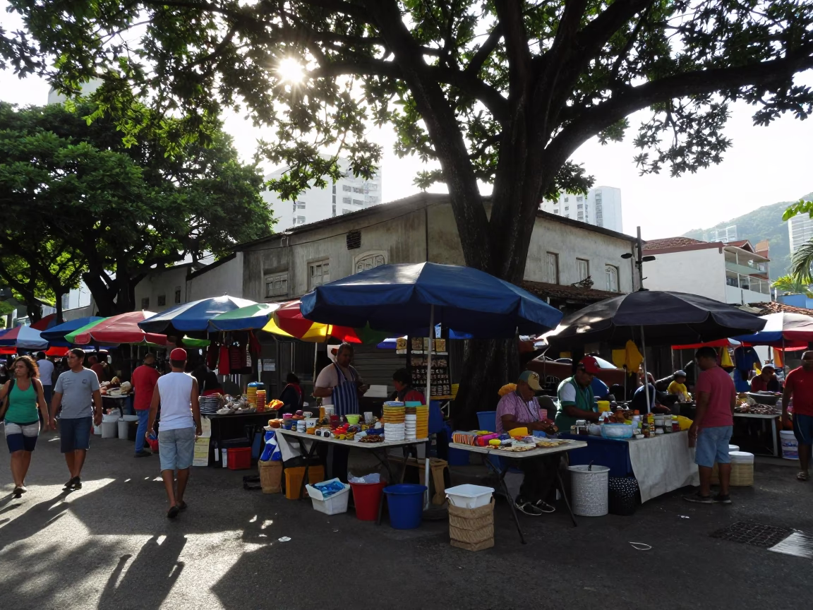 The Late Morning Light on Market Scene in Rio De Janeiro in in Rio de Janeiro, Brazil