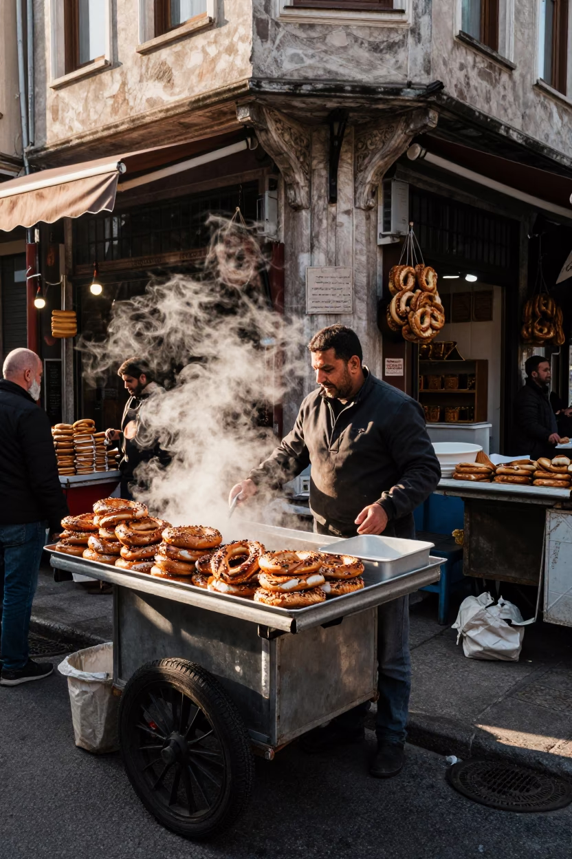 The Late Morning Light on Market Stall in Istanbul in in Istanbul, Turkey