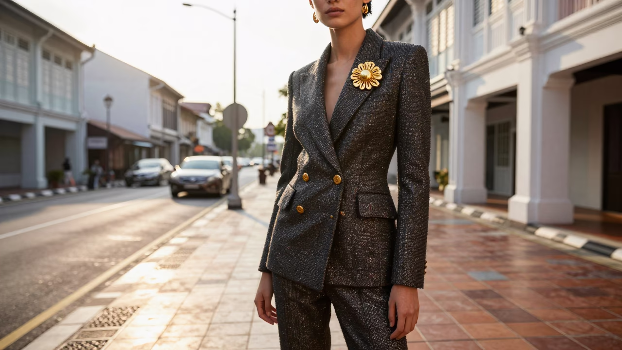 The Late Morning Light on Model in George Town in in George Town, Malaysia