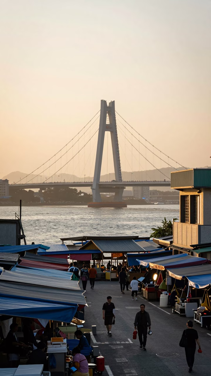 The Late Morning Light on Morning Scene in Kaohsiung in in Kaohsiung, Taiwan