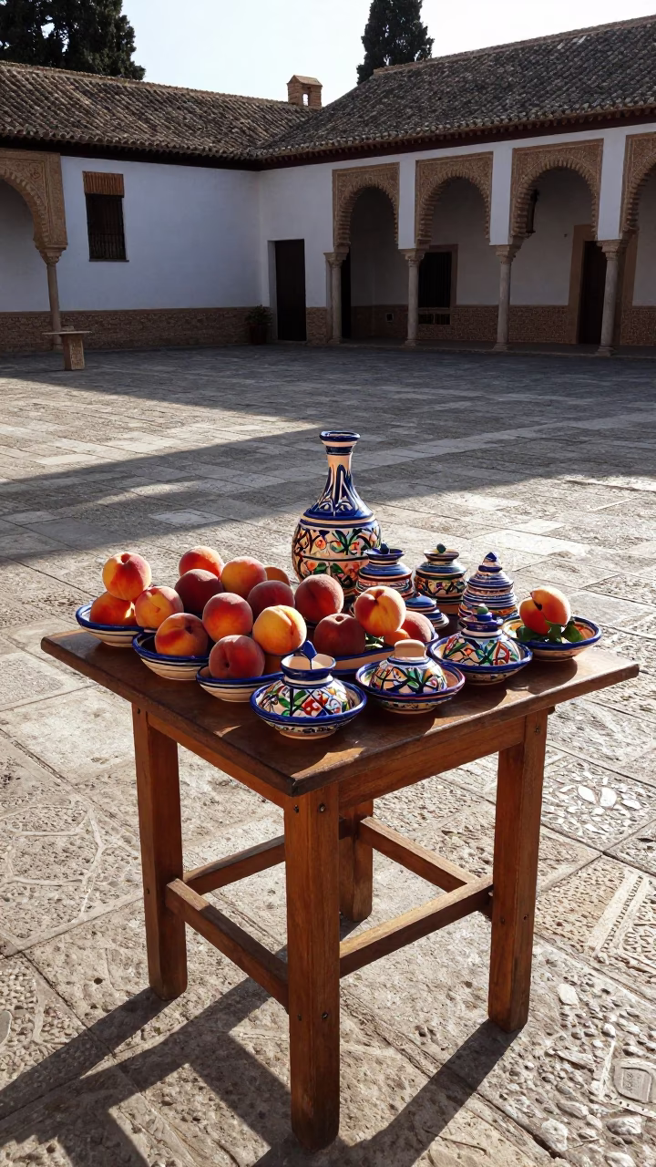 The Late Morning Light on Peaches in Granada in in Granada, Spain