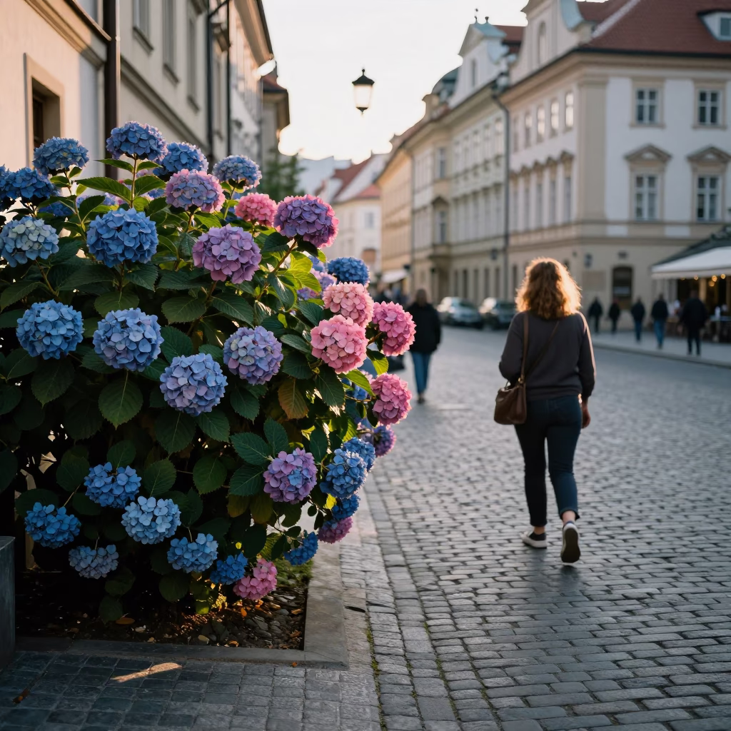 The Late Morning Light on Street Photography in Prague in in Prague, Czech Republic