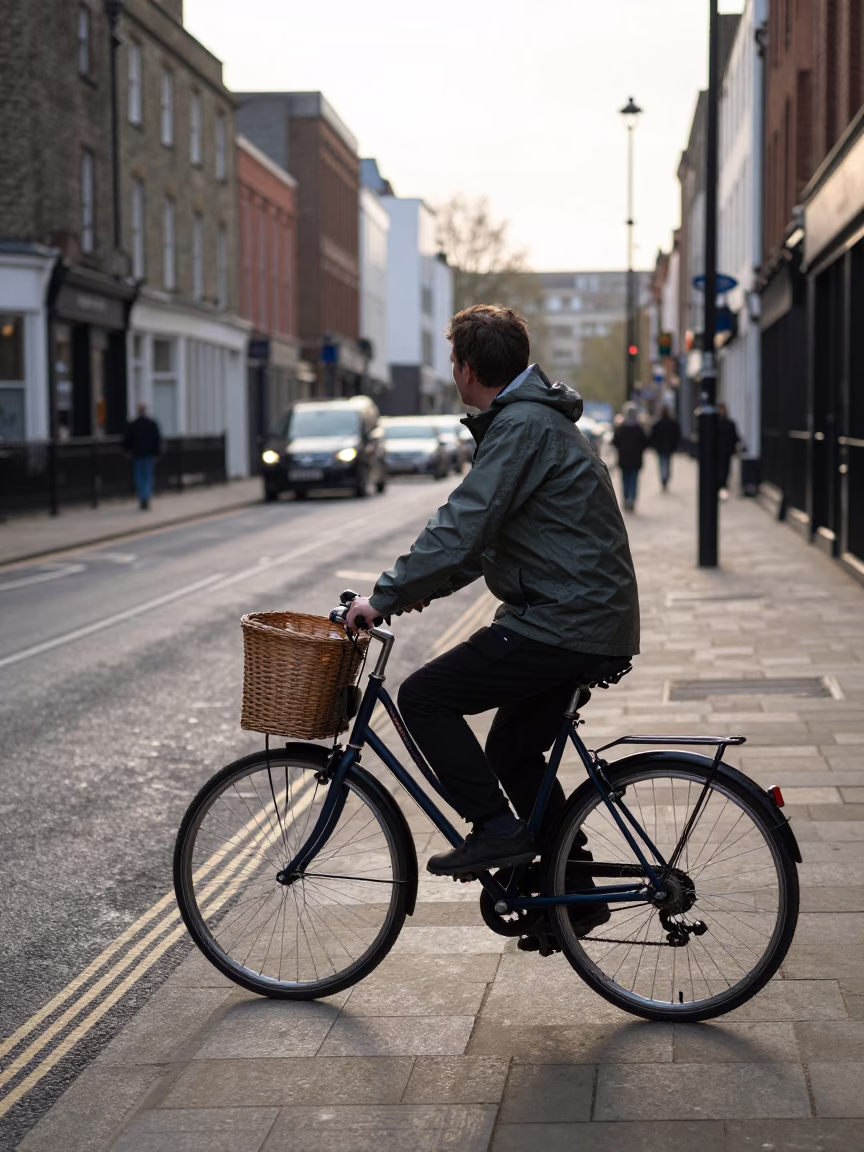 The Late Morning Light on Street Scene in Bristol in in Bristol, United Kingdom