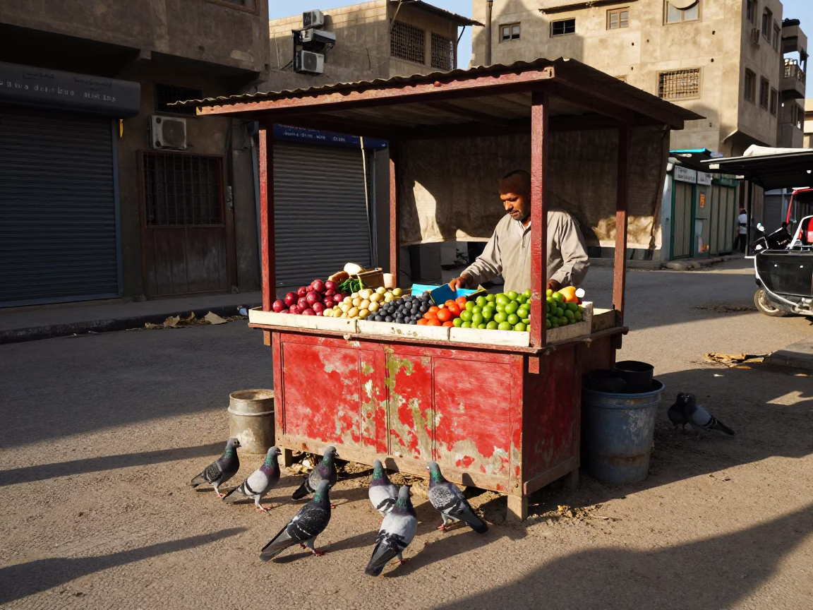 The Late Morning Light on Street Scene in Cairo in in Cairo, Egypt