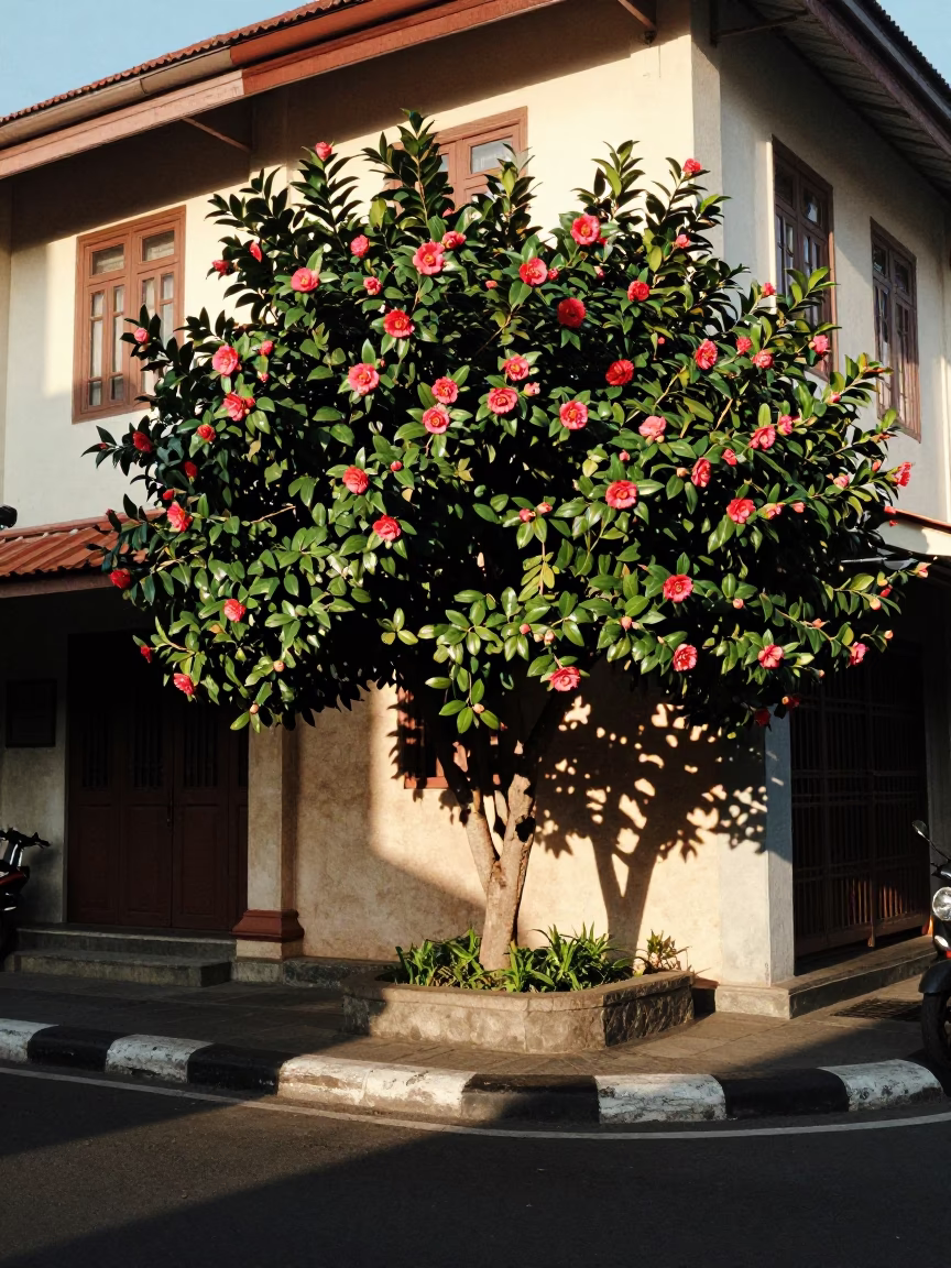 The Late Morning Light on Street Scene in Denpasar in in Denpasar, Indonesia