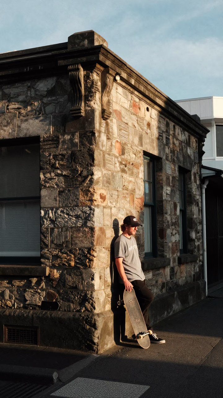 The Late Morning Light on Street Scene in Wellington in in Wellington, New Zealand