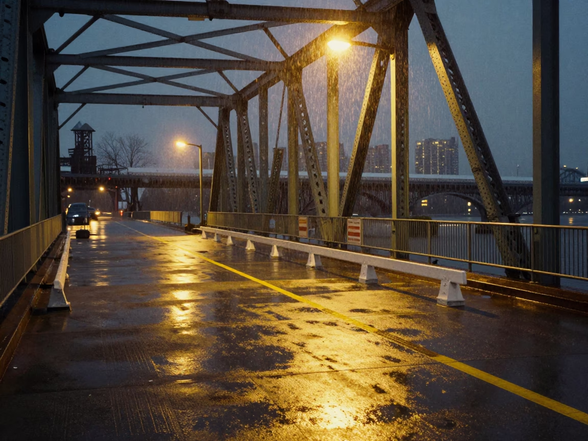 The Predawn Darkness Light on Predawn Drizzle in Vancouver in in Vancouver, British Columbia, Canada