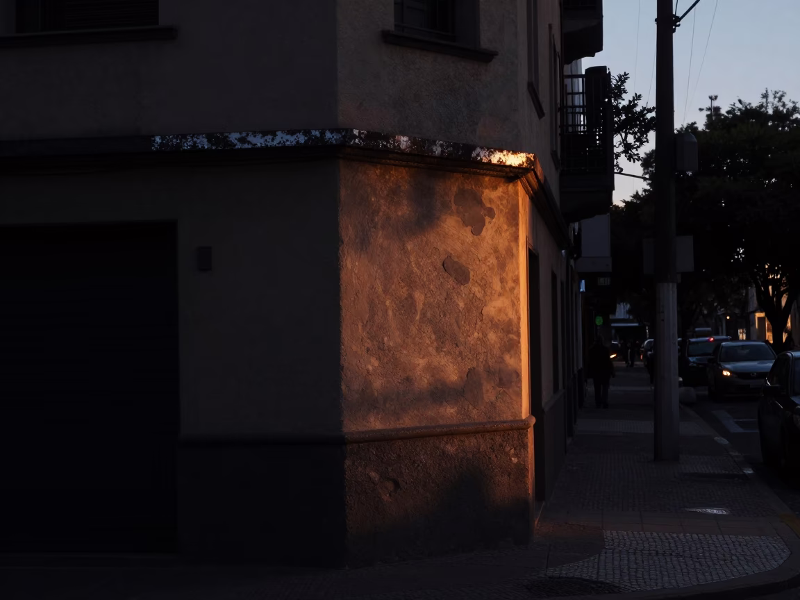 The Predawn Darkness Light on Street Scene in Buenos Aires in in Buenos Aires, Argentina