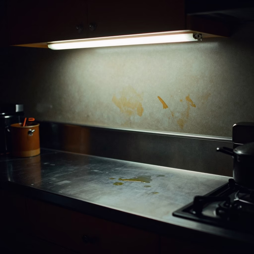 The Predawn Darkness Light on Tea Stains in Hobart in in Hobart, Tasmania, Australia