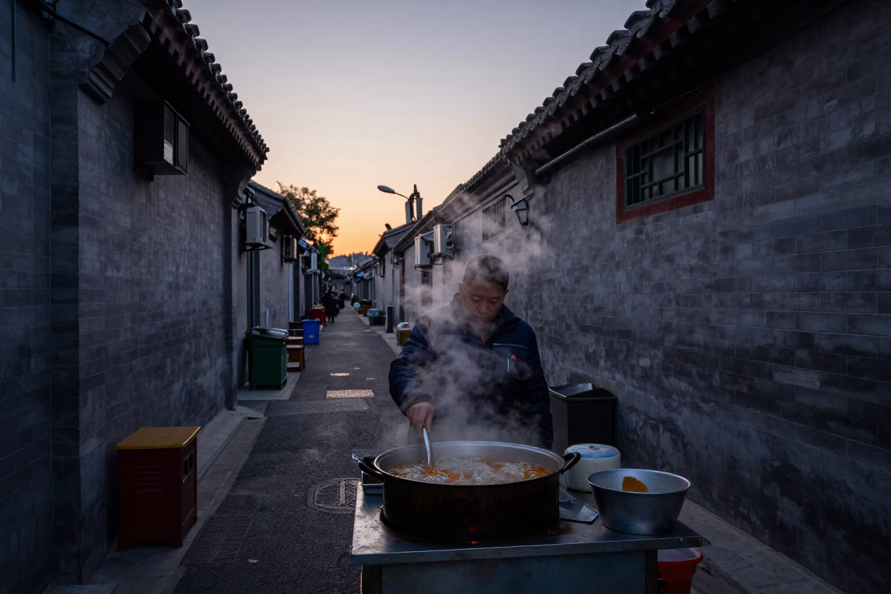 The Still Hours Before Dawn Light on Before Dawn in Beijing in in Beijing, China
